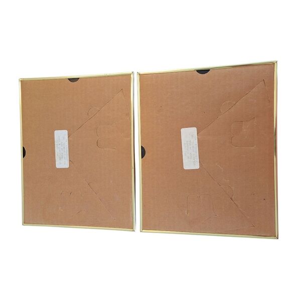 Vintage Dufex‎ Foil Art Prints Sailing Ships Framed Gold Black Pair 10 X 8 each - Picture 6 of 14